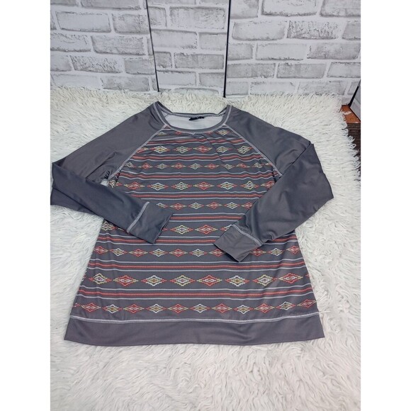 Cruel Tops - Cruel Gray Long Sleeve Top Womens XL  Western